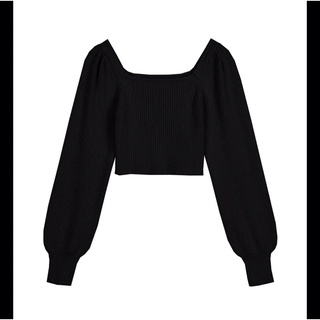 Áo croptop chất liệu len dày dặn