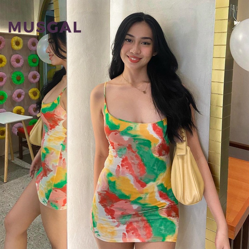 Musgal women mini dress thời trang in nhiều màu sexy backless slim fit casual badycon dresses