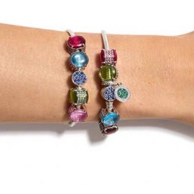 charm pan treo đính đá xanh cao cấp bạc s925 mẫu mới