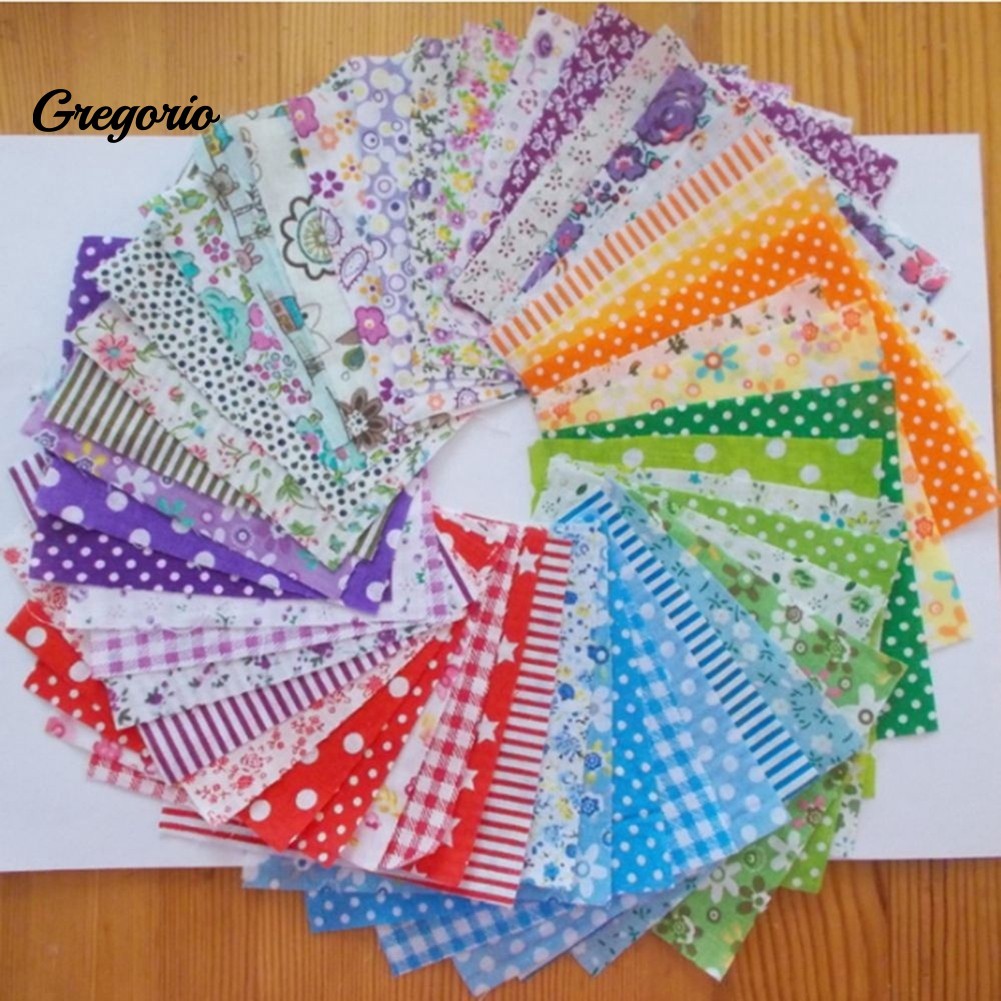 50 Miếng Vải Cotton 10x10cm Họa Tiết Hoa Dùng May Quần Áo Búp Bê