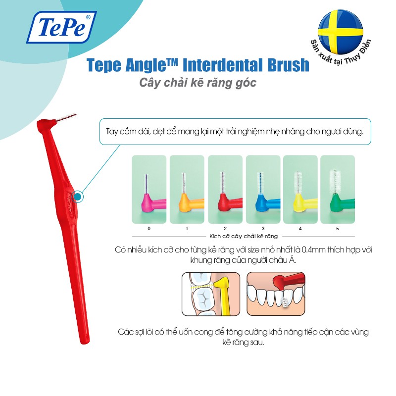 Bàn chải kẽ răng góc Tepe Angle