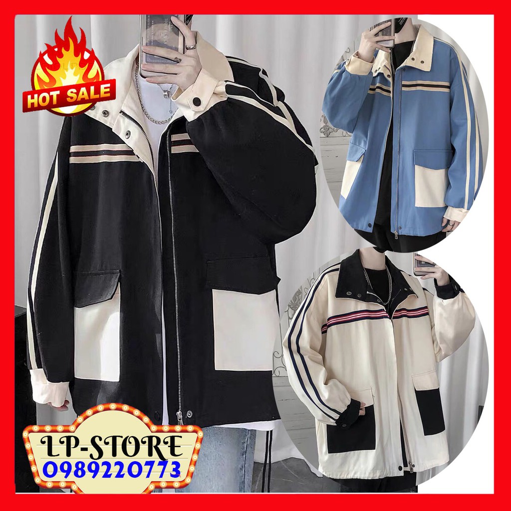 Áo Khoác Kaki Jacket Phối Viền