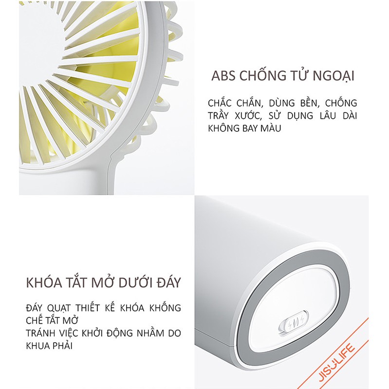 Quạt Cầm Tay Mini Tích Điện Jisulife F2B Khuếch Tán Tinh Dầu Và Nước Hoa 3 Cấp Độ Gió