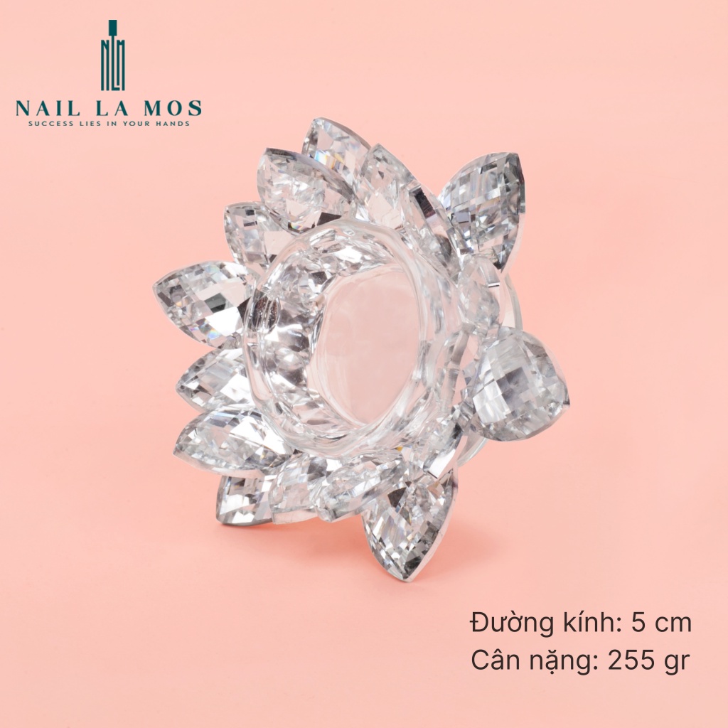Hũ bông sen đựng lưu huỳnh và bột đắp móng có nắp tiện lợi, nhiều màu lấp lánh sang chảnh