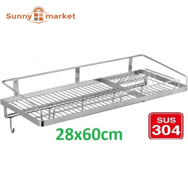 Kệ chén dĩa 1 tầng INOX SUS 304 (28 x 60 cm)