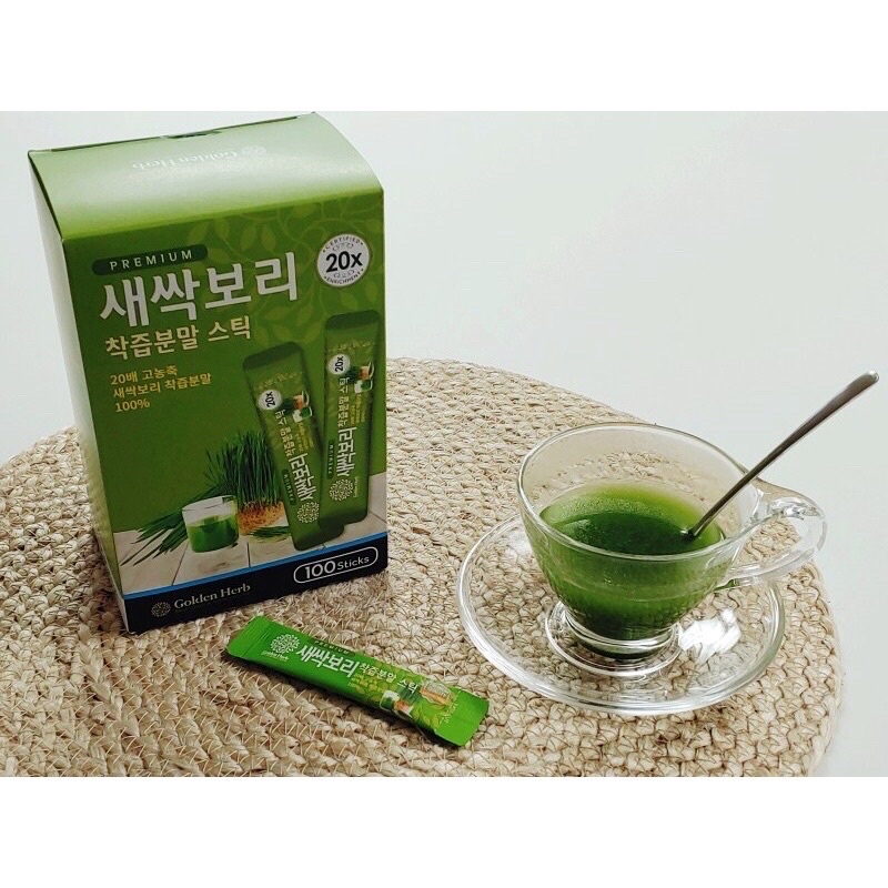 Mầm lúa mạch non cao cấp Golden Herb set 30 gói bill Hàn