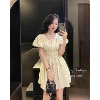 Váy tay bồng xoè xếp ly xinh xắn
