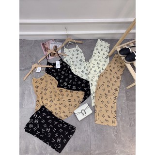 Set yếm quần ống rộng