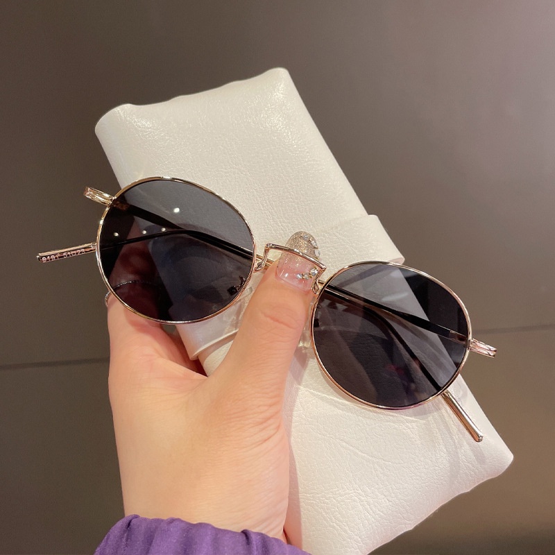 Kính Mát Gọng Tròn Nhỏ Bằng Kim Loại Phong Cách Hàn Quốc Thời Trang