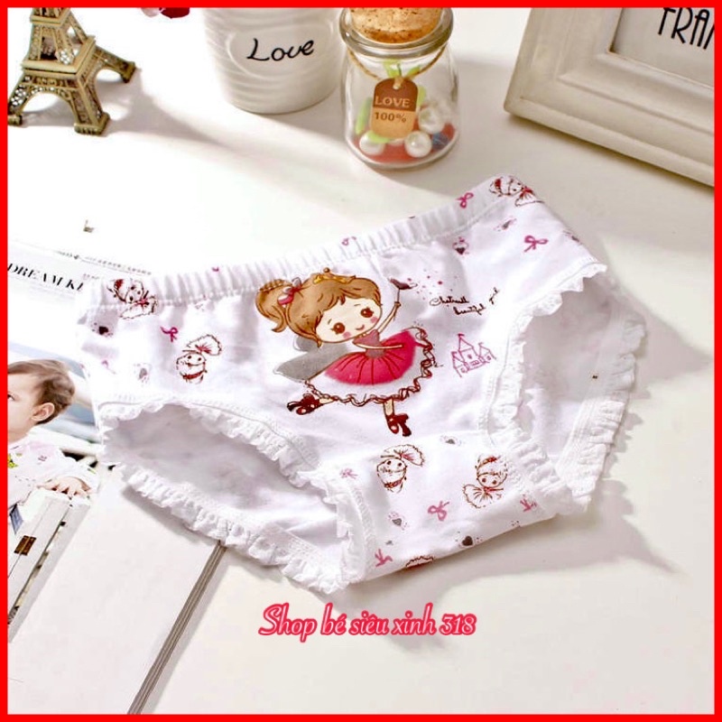 G2B_Quần chip cho bé gái 9-30kg in hình ngộ nghĩnh với 95% từ cotton hàng Quảng Châu cao cấp