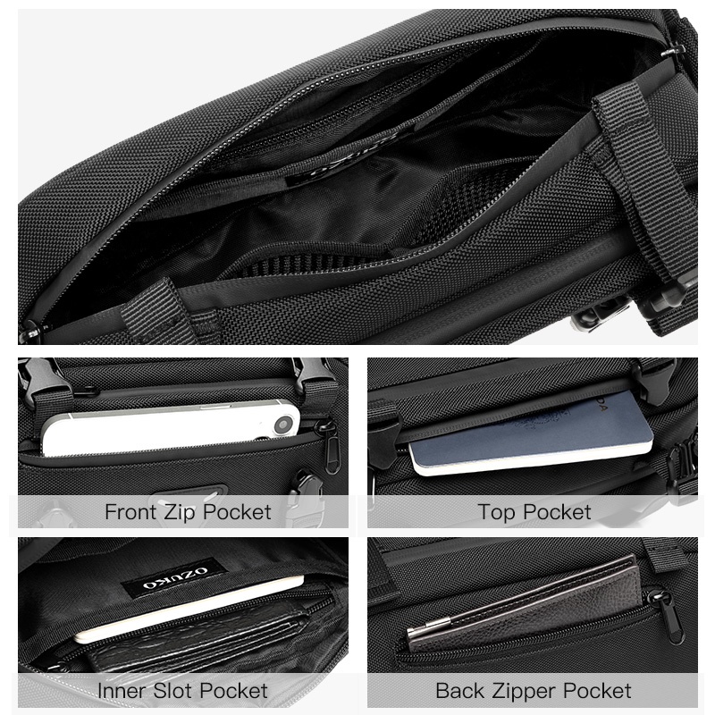 Túi đeo chéo ngực thể thao Ozuko chống thấm nước thời trang dành cho nam