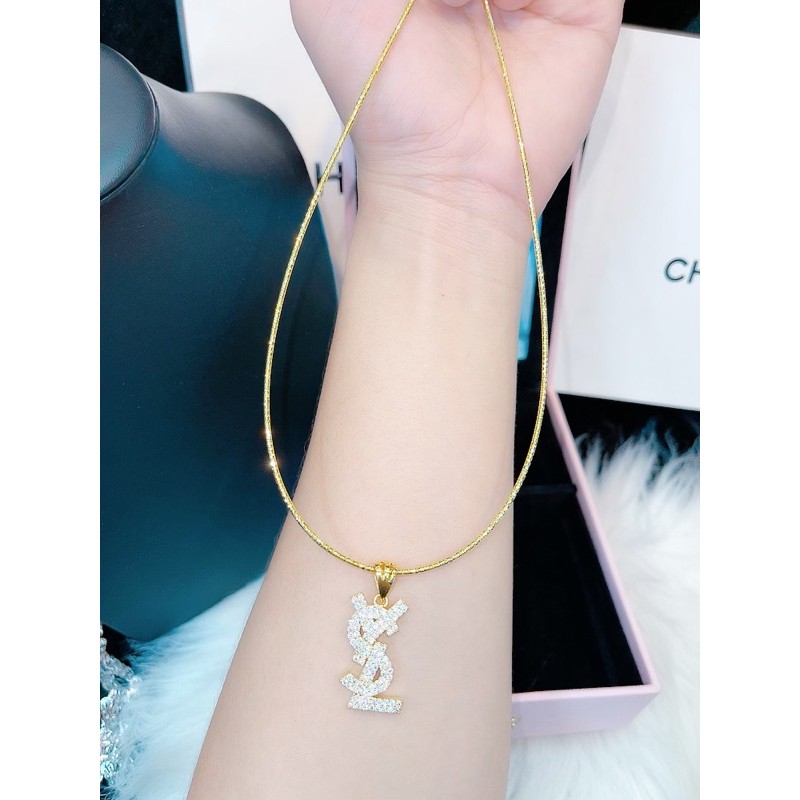 Kiềng dẻo mặt Ysl mạ vàng