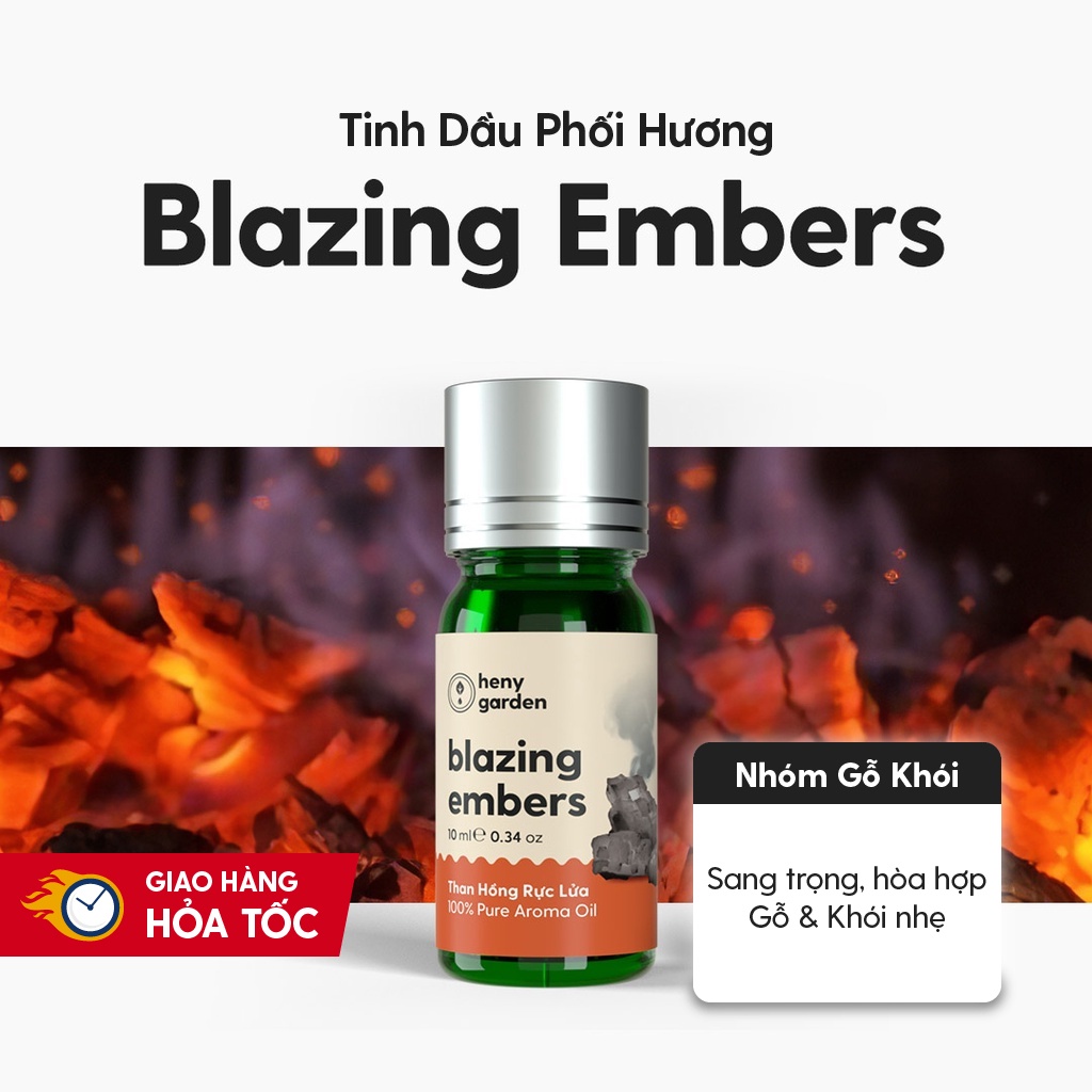 Tinh Dầu Phối Hương Blazing Embers (Gỗ Trầm Khói) Làm Nến Thơm, Xông Thơm Phòng HENY GARDEN