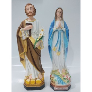 Tượng công giáo - Thánh Giuse và Đức Mẹ Lộ Đức 30cm giá rẻ