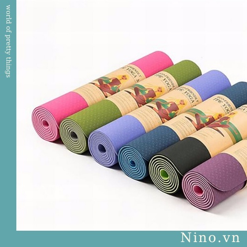 THẢM TẬP YOGA TPE CAO CẤP 2 LỚP 6MM, CHẤT LIỆU CAO SU NON TPE CAO CẤP, THẢM TẬP THỂ DỤC TẠI NHÀ