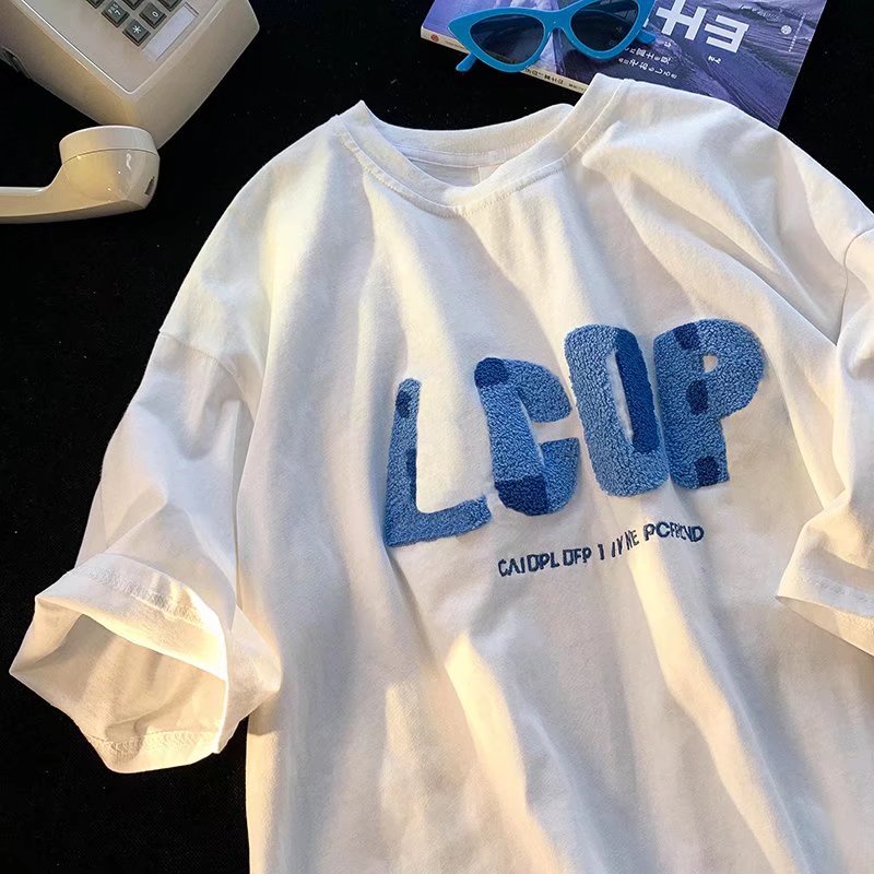 Áo Thun Tay Ngắn Dáng Rộng In Chữ Phong Cách Nhật Bản Thời Trang Mùa Hè Cho Nam Size M-5XL