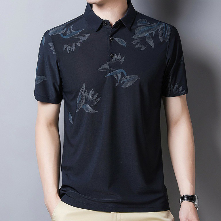 [HOT TREN 2021] Áo Polo Nam Họa Tiết Lông Vũ - Không Nhăn - Tím | BigBuy360 - bigbuy360.vn