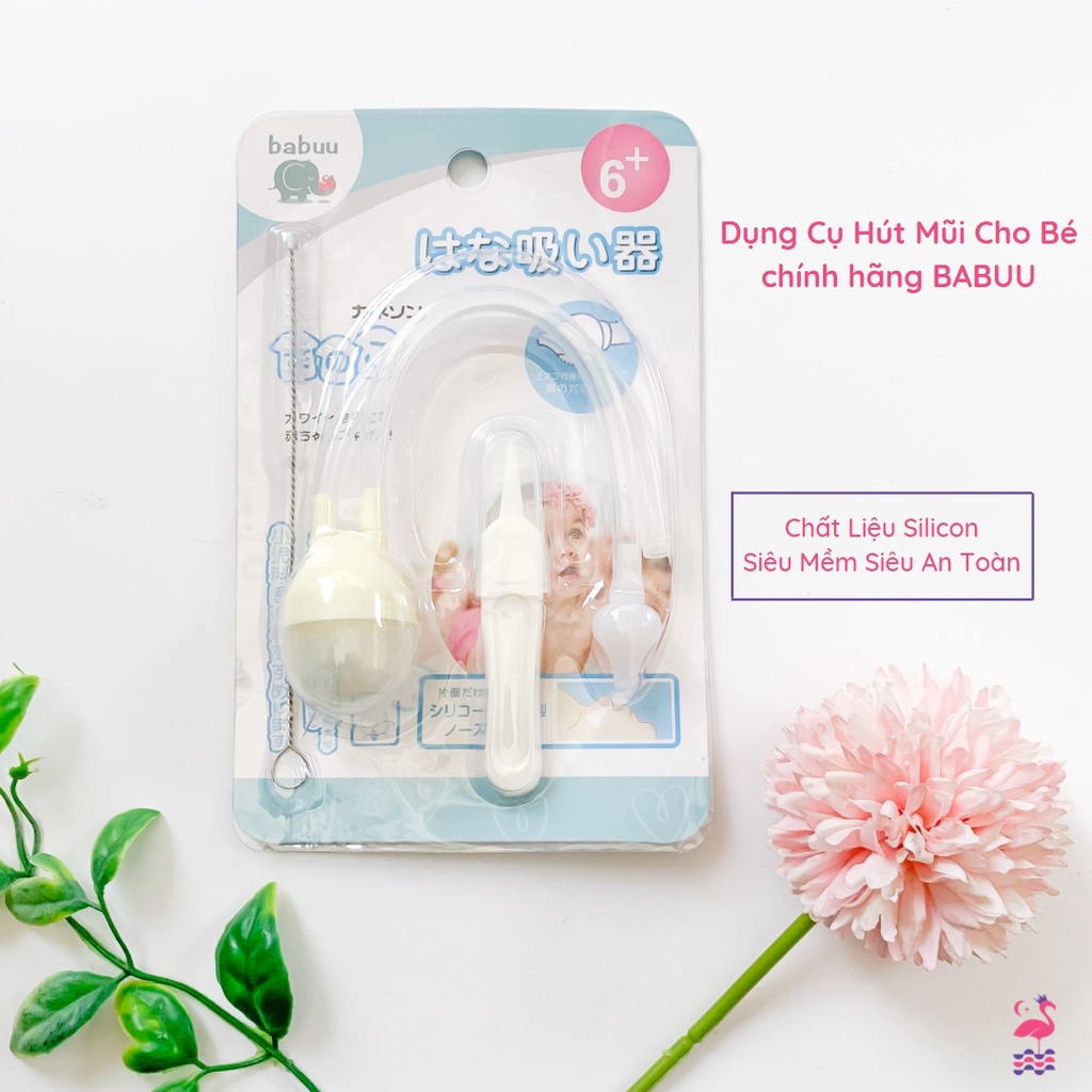 Dụng Cụ Hút Mũi Sơ Sinh Silicon Cao Cấp Của Nhật Babuu PP Bởi Ấm Gift Decor Đầu Siều Mềm