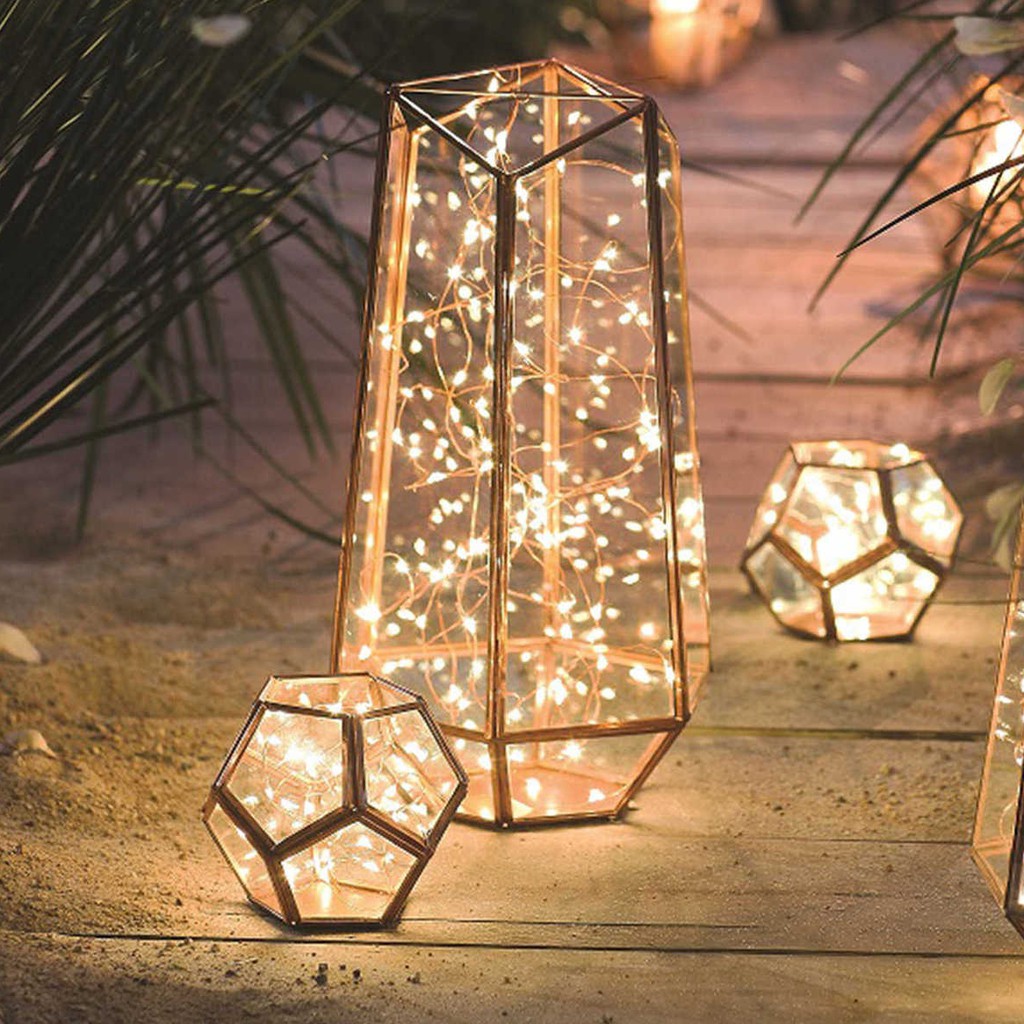 Đèn Led đom đóm Fairy light dài 3m, 2m, 1m Vàng Nắng dùng pin CR2032