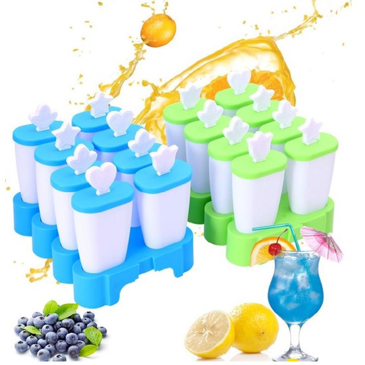 [Hot]-[ Siêu Khuyến Mại] - Khuôn Làm Kem Bằng Nhựa 8 Que Tiện Dụng