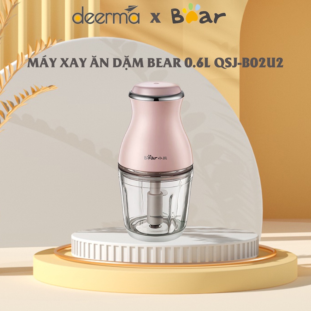 Máy Xay thịt, Thực Phẩm Mini Đa Năng Bear QSJ-B02U2_Máy Xay Sinh Tố Cầm Tay Mini, Xay Tỏi Ớt, Thịt Cá Tôm,...