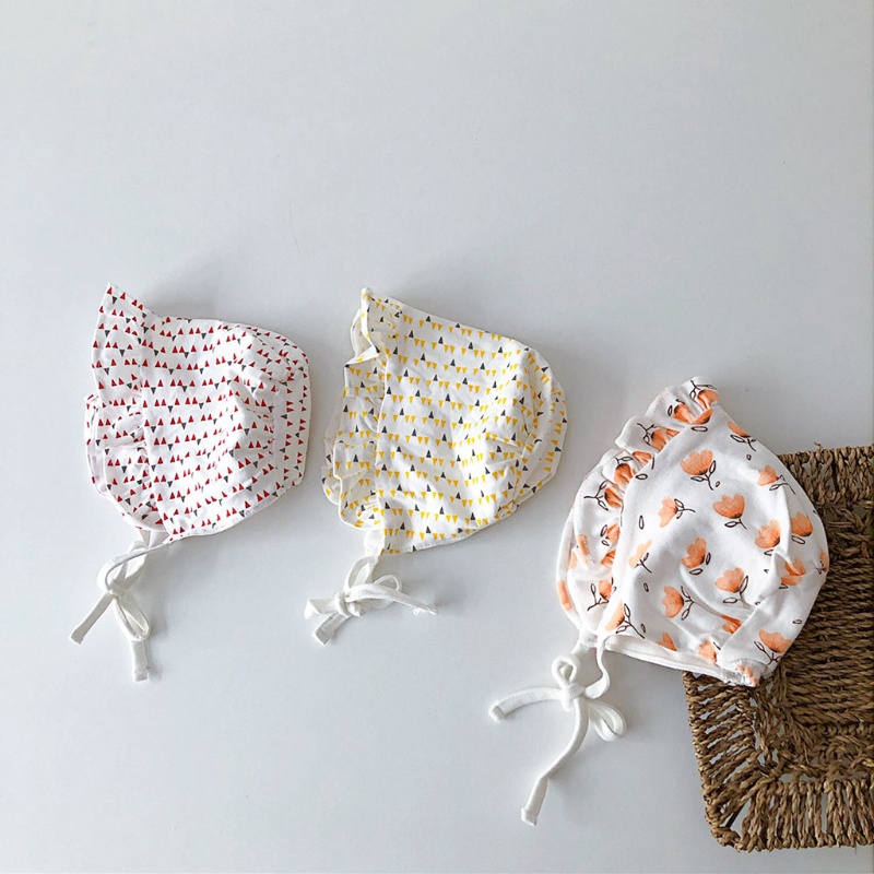 Mũ Cotton Phối Ren Dễ Thương Dành Cho Bé Gái