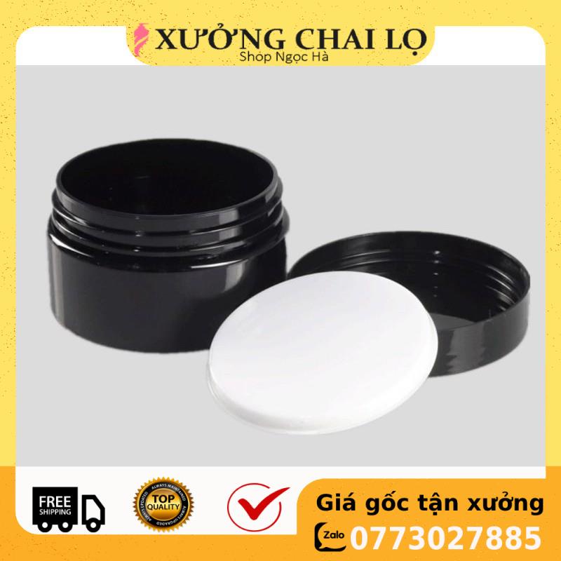 Hủ Đựng Kem ❤ GIÁ RẺ NHẤT ❤ Hủ nhựa pet Đen 100g 200g đựng kem, chiết mỹ phẩm , phụ kiện du lịch