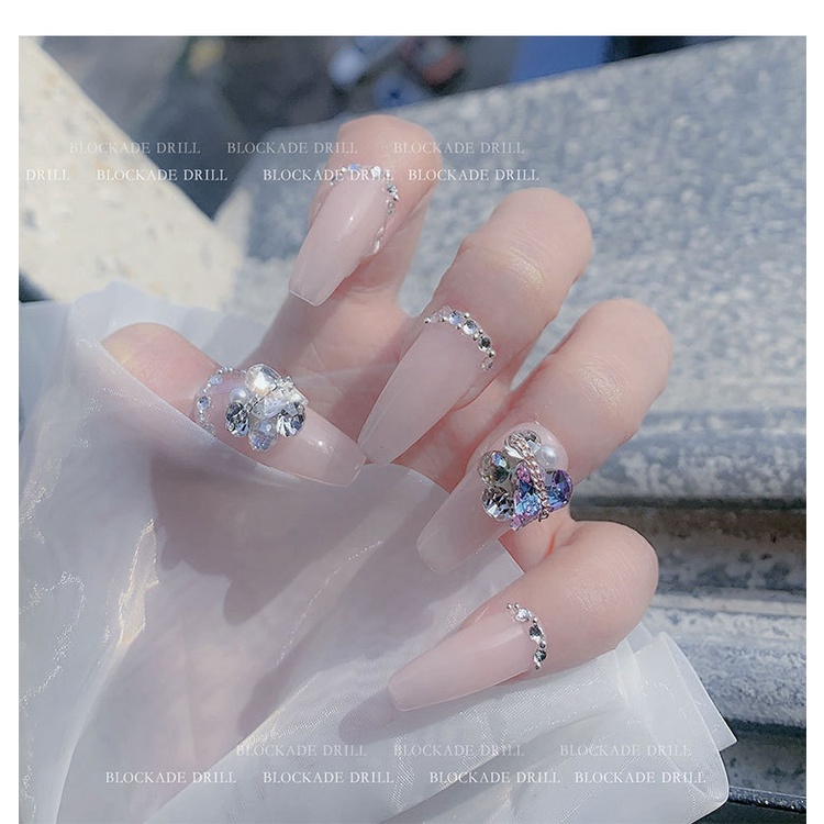 Mới Phụ Kiện Trang Trí Móng Tay Hình Trái Tim Đính Đá Xinh Xắn