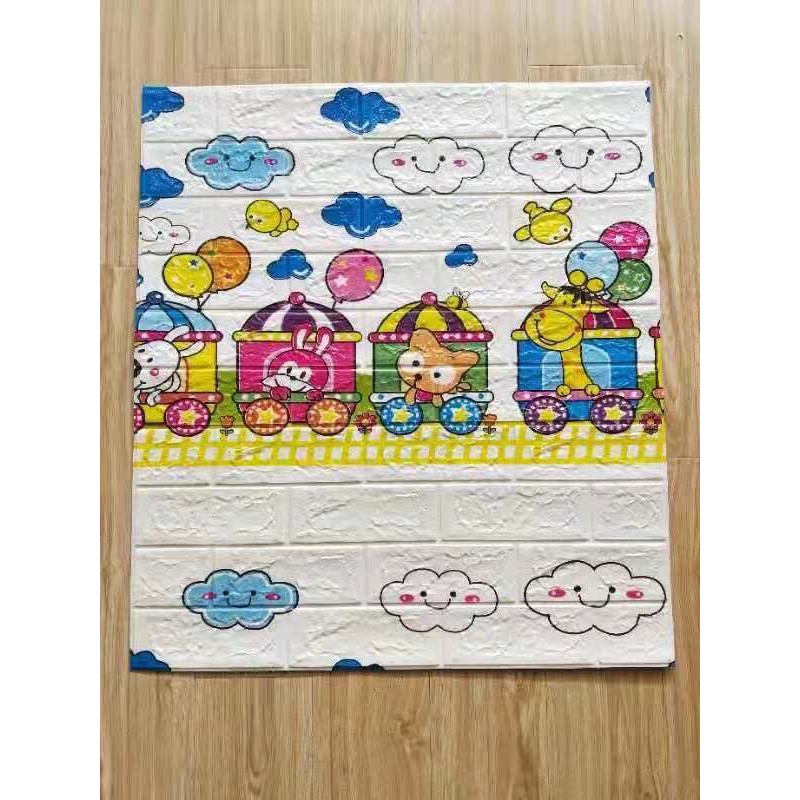 Miễng xốp dán tường giả gạch chánh cho bé va đập khổ 70x77cm