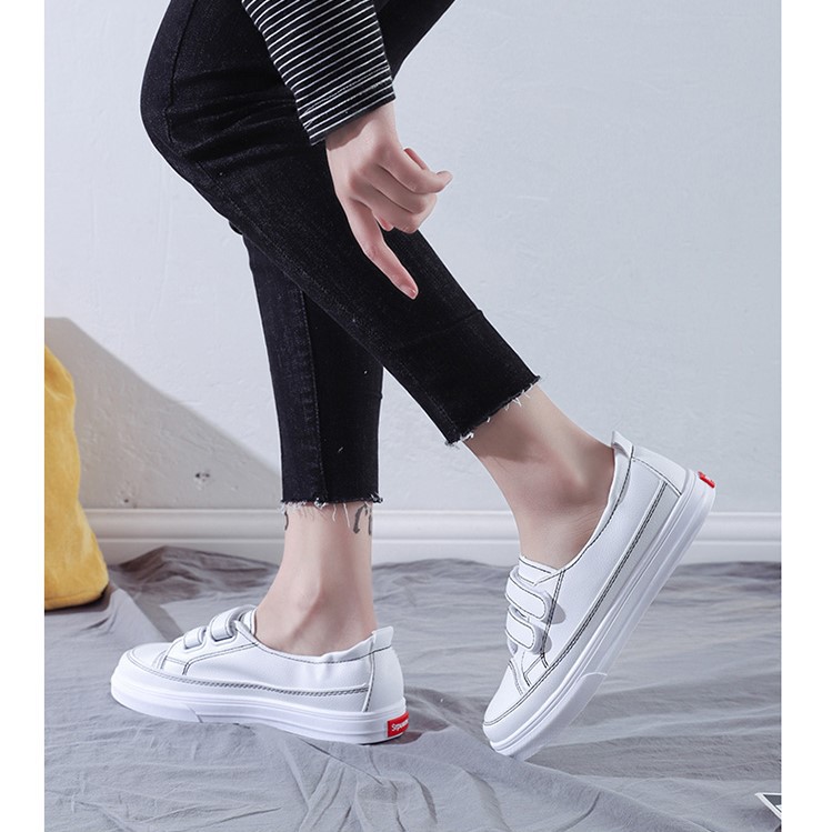 Slipon da nữ - Giày lười da nữ - Da PU màu trắng - Mã SP: 2216/2218 | BigBuy360 - bigbuy360.vn