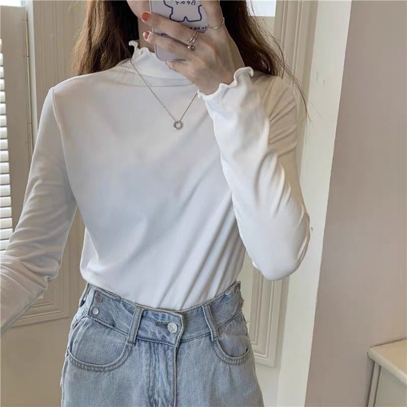 Áo Thun Nữ Dài Tay Cổ Cao Thời Trang Mới