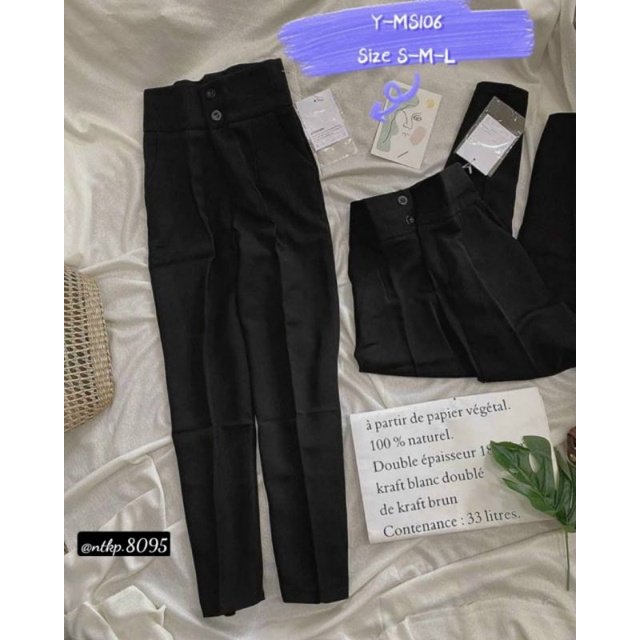 QUẦN TÂY LƯNG CAO 2 NÚT BẢNG LƯNG TO