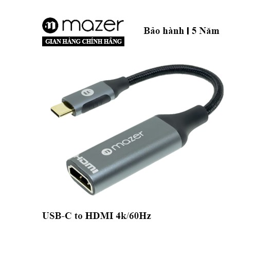 Bộ Chuyển Đổi Mazer USB-C to HDMI 4k/60Hz ALU Adapter
