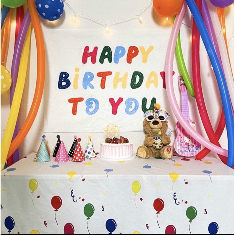 Phông nền background Happy Birthday trang trí sinh nhật cho em bé, người lớn phong cách Hàn Quốc