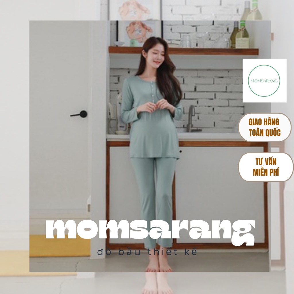 Đồ bầu mặc nhà MOMSARANG có thiết kế mở cho bé tuti tiện lợi MS903