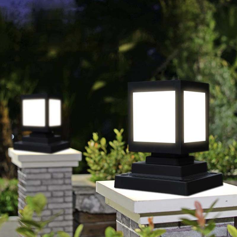 Đèn trụ cổng năng lượng mặt trời sân vườn 25CM