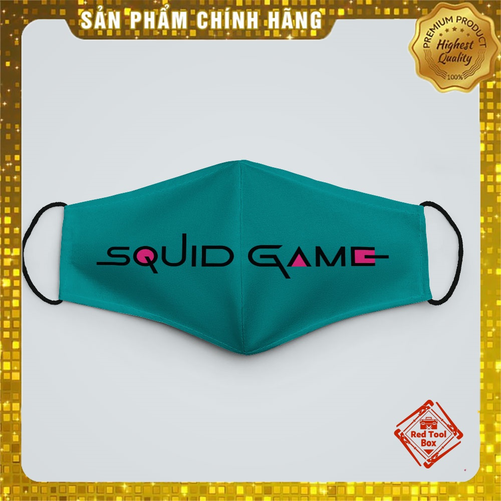 Khẩu Trang In Hình 3D Squid game 12 RedToolBox Chất Liệu Vải Mềm 2 Lớp Chống Nắng, Phòng Dịch Bệnh, Lọc Không Khí