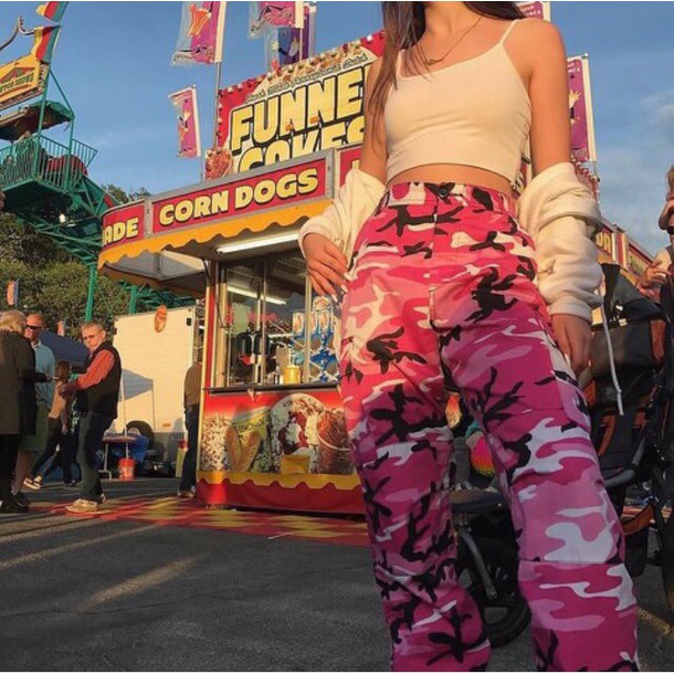 7 màu lính - Camouflage Pant - Quần dài nữ màu sắc túi hộp họa tiết camo thời trang cá tính ulzzang