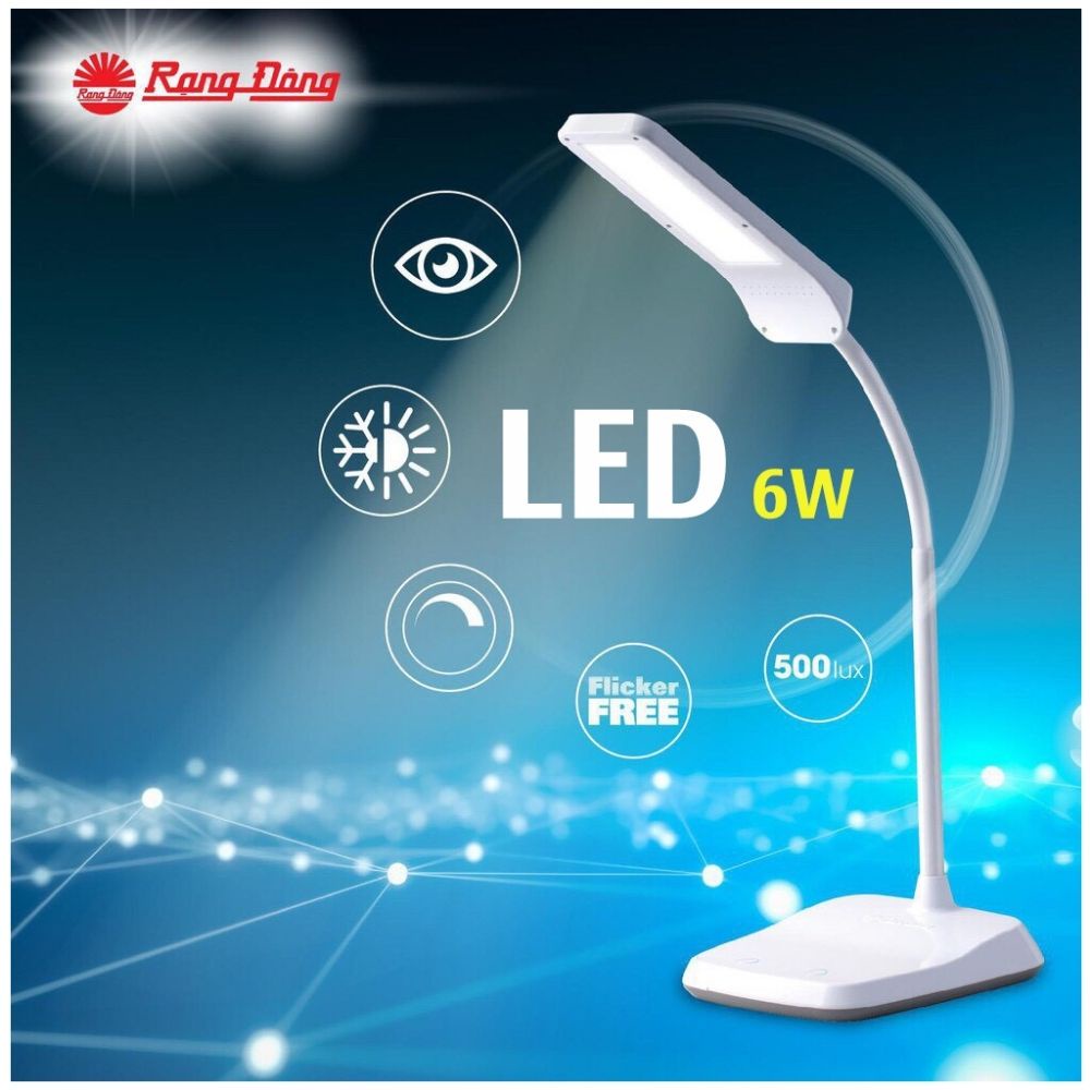 Đèn chống cận để bàn cảm ứng Rạng Đông RD-RL-36.LED , đèn học led đa năng thông minh cho bé 6W ánh sáng vàng , trắng