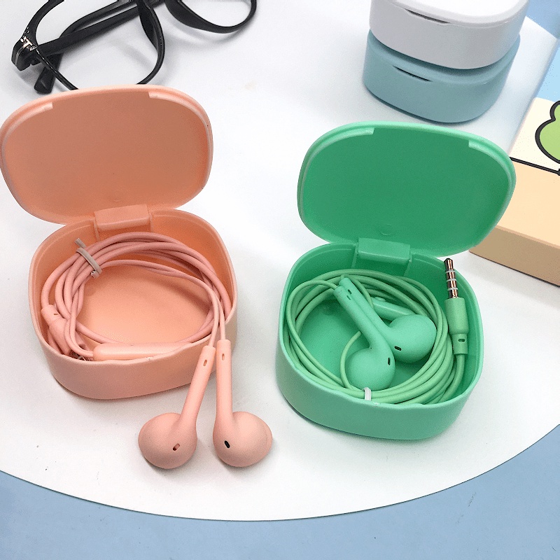 Tai Nghe Nhét Tai Có Dây Màu Hồng Dễ Thương Chất Lượng Cao Cho Oppo Xiaomi Vivo