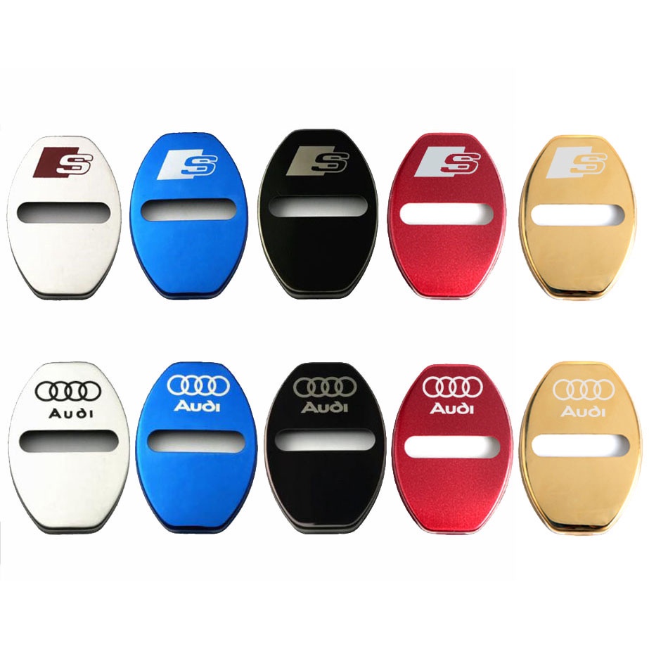 Bộ 4 Vỏ Bọc Bảo Vệ Khóa Cửa Xe Hơi Bằng Thép Không Gỉ 3M Chuyên Dụng Cho AUDI A1 A4 A5 A6 A7 A8 Q3 A3 Q5 Q7