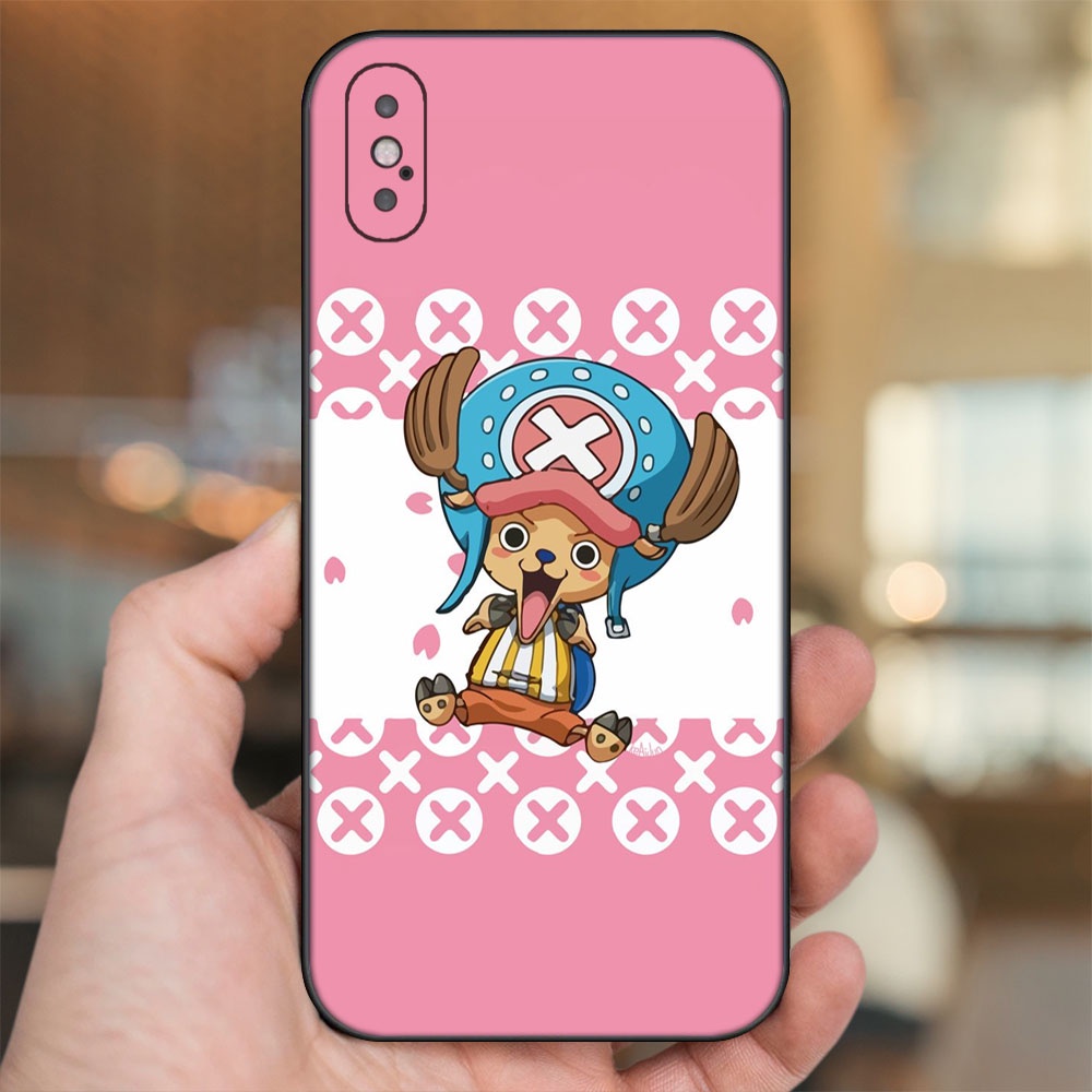 Ốp lưng iPhone X, Xs dẻo đen cạnh vuông in hình Chopper One Piece Đảo Hải Tặc