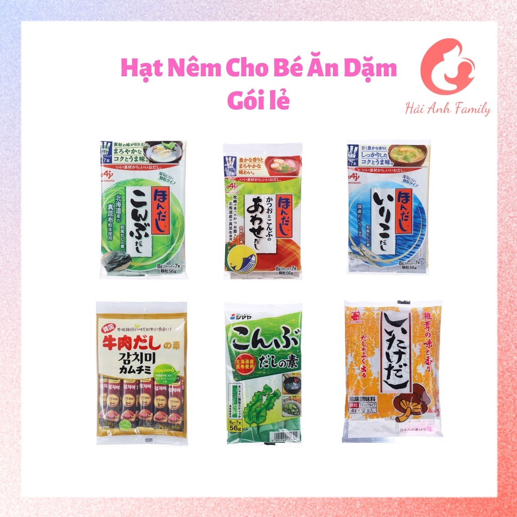 Hạt Nêm Cho Bé Ăn Dặm Nột Địa Nhật, Đủ Vị - Bán Lẻ Gói