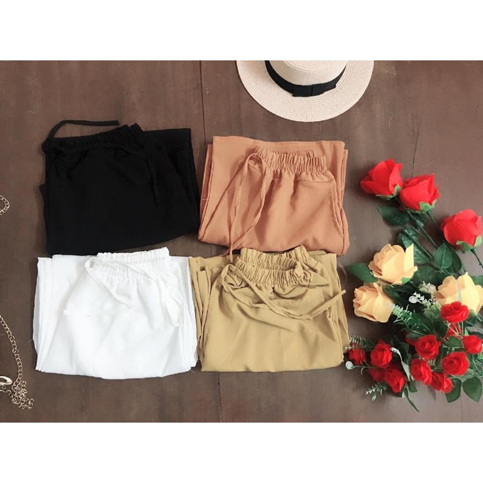 [Siêu Sale] Quần Suông Ống Rộng Siêu Hot - Quần Culottes Đũi Mềm Mịn Mát-HươngSu-(302-Qan-Dai-TronDayRutVaiDui-Trang)