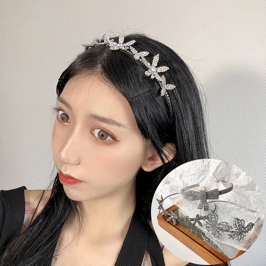 Băng Đô Kim Loại Đính Đá Phong Cách Hàn Quốc Cho Nữ