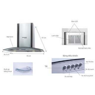 Máy Hút Mùi Sunhouse MM6719-70