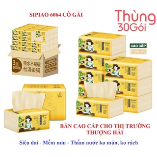 THÙNG 30 GÓI GIẤY ĂN GẤU TRÚC SIPIAO 6064 MẪU CÔ GÁI BẢN CAO CẤP [RẺ NHẤT SHOPEE]