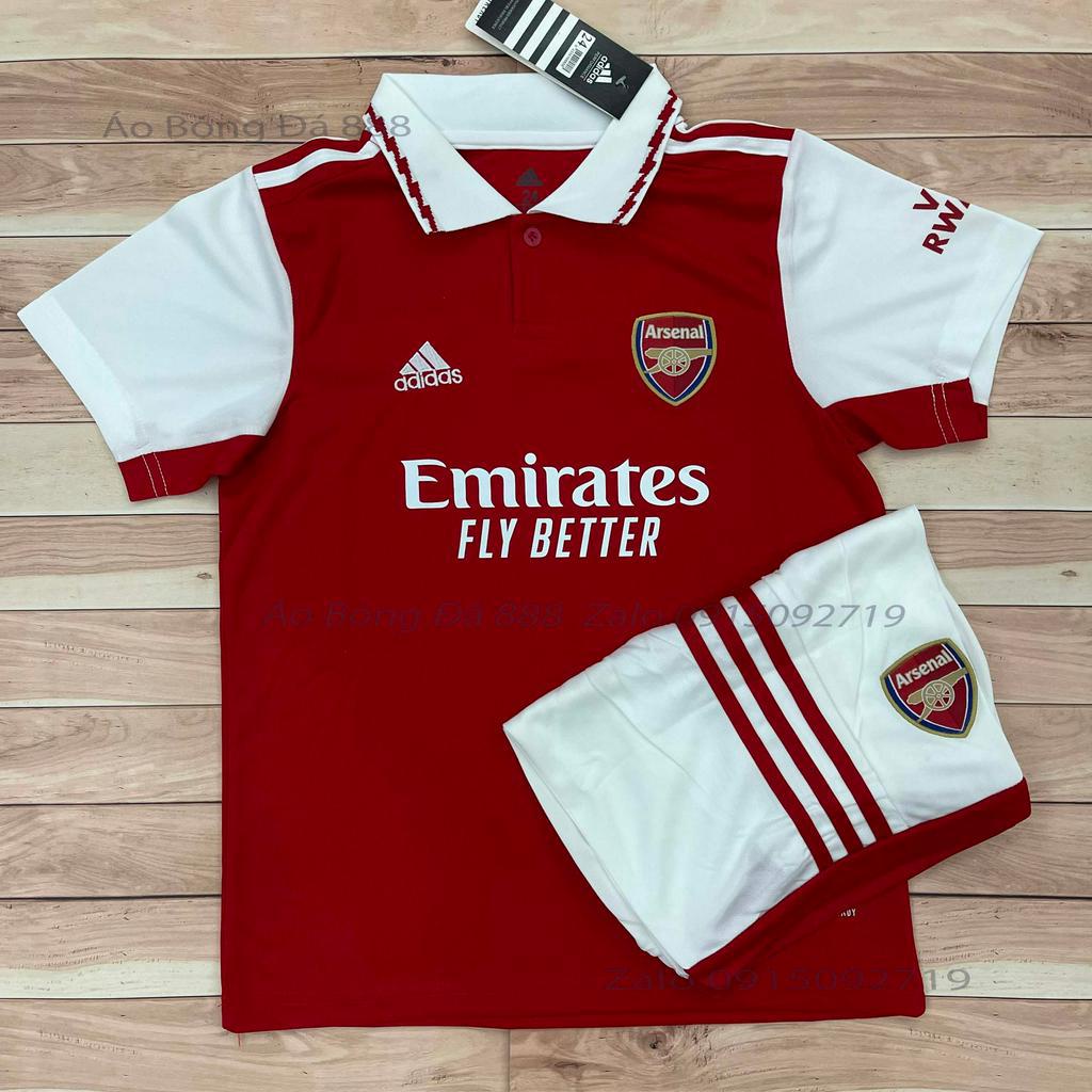 Bộ Quần Áo Bóng Đá Trẻ Em CLB Arsenal 2023 - Chuẩn Mẫu Thi Đấu - Vải Polyester Gai Thái