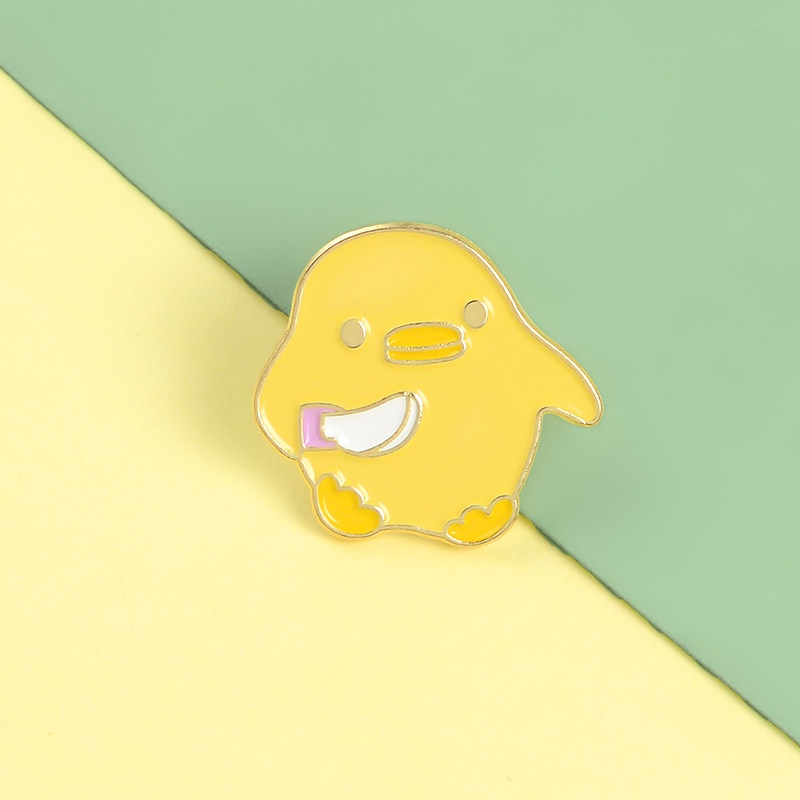 Ghim Cài Áo Hình Vịt Vàng Dễ Thương Vui Nhộn