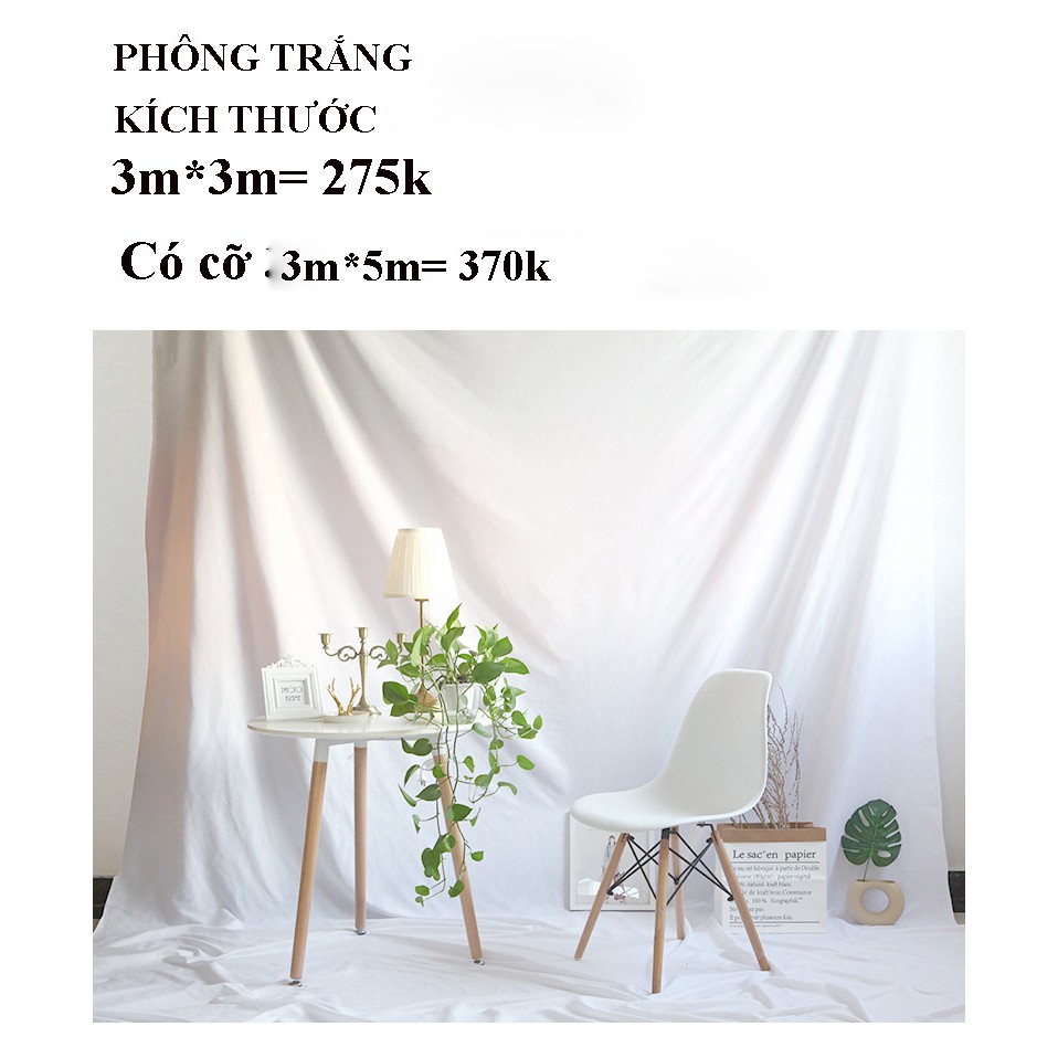 Phông nền chụp ảnh vải trơn chụp Lookbook hoặc livestream khổ lớn (Tặng 4 móc treo)